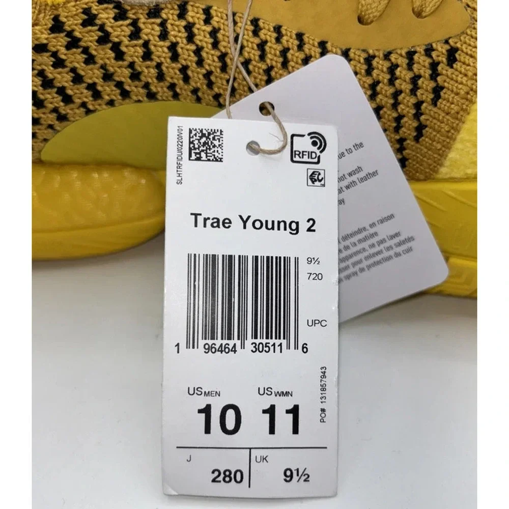 Adidas Trae Young 2.0 Men's Basketball Shoes Size 10 Hazy Yellow New